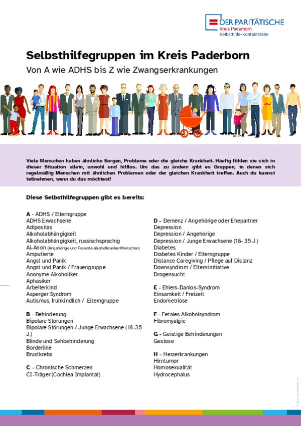 Themenliste Selbsthilfegruppen Kreis Paderborn